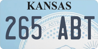 KS license plate 265ABT