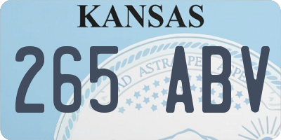 KS license plate 265ABV