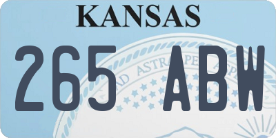 KS license plate 265ABW
