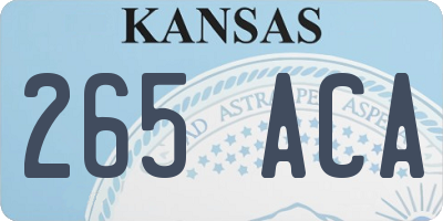 KS license plate 265ACA