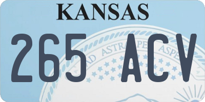 KS license plate 265ACV