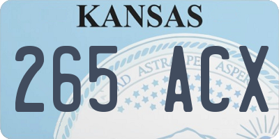 KS license plate 265ACX