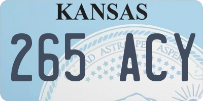 KS license plate 265ACY