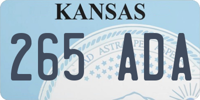 KS license plate 265ADA