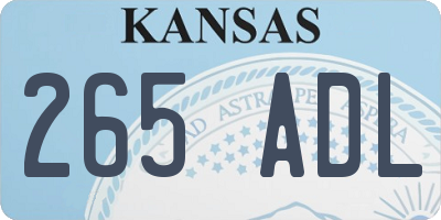 KS license plate 265ADL