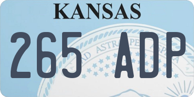 KS license plate 265ADP