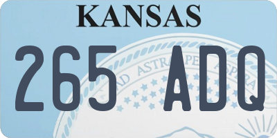 KS license plate 265ADQ