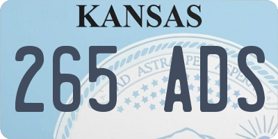KS license plate 265ADS