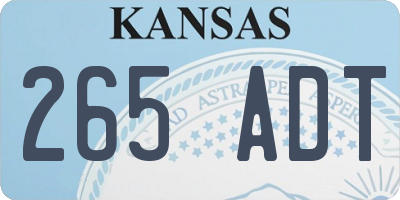 KS license plate 265ADT