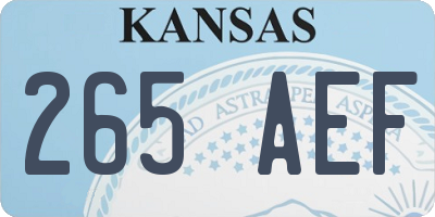 KS license plate 265AEF