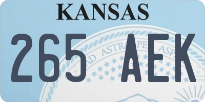 KS license plate 265AEK
