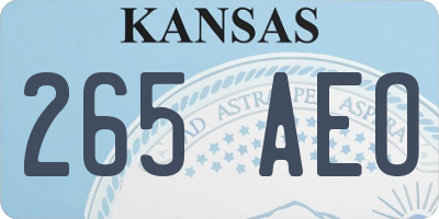 KS license plate 265AEO