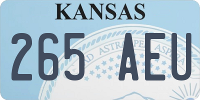 KS license plate 265AEU