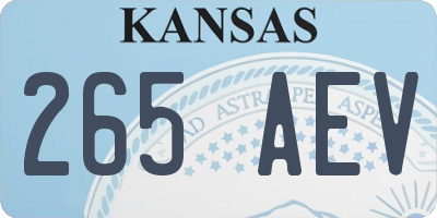 KS license plate 265AEV