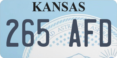 KS license plate 265AFD