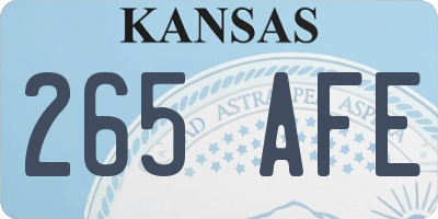 KS license plate 265AFE