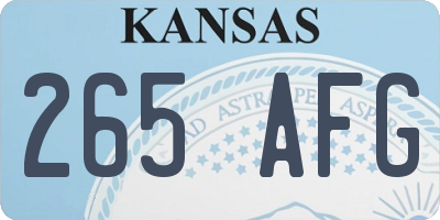 KS license plate 265AFG