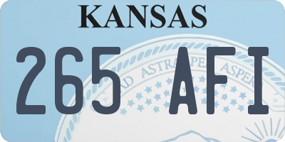 KS license plate 265AFI