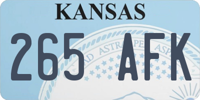 KS license plate 265AFK
