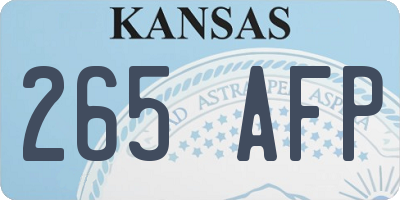 KS license plate 265AFP