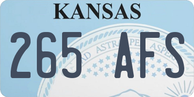 KS license plate 265AFS