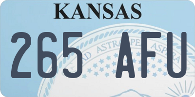 KS license plate 265AFU