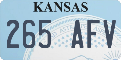 KS license plate 265AFV