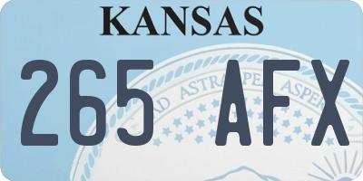 KS license plate 265AFX