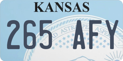KS license plate 265AFY