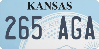 KS license plate 265AGA