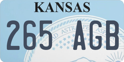 KS license plate 265AGB