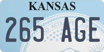 KS license plate 265AGE
