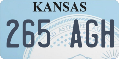 KS license plate 265AGH