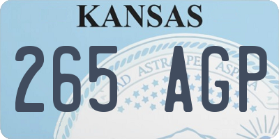 KS license plate 265AGP
