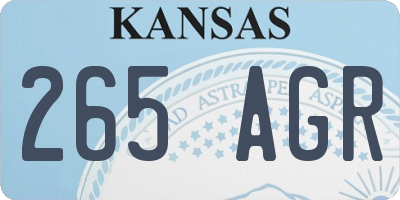 KS license plate 265AGR