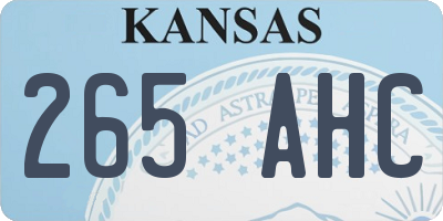 KS license plate 265AHC