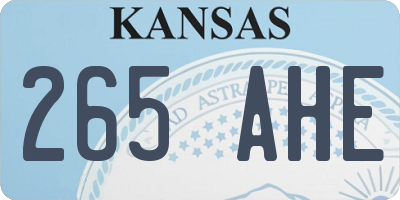 KS license plate 265AHE