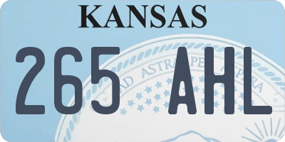KS license plate 265AHL