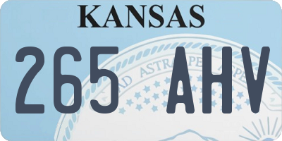 KS license plate 265AHV