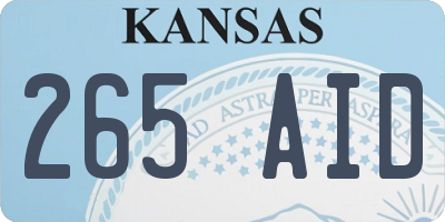 KS license plate 265AID