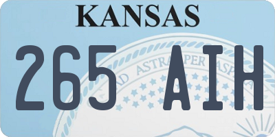 KS license plate 265AIH