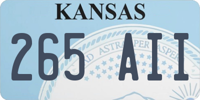 KS license plate 265AII