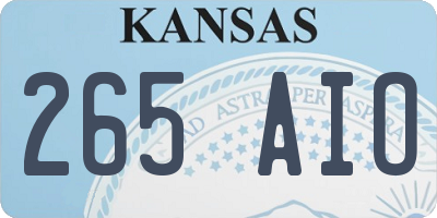 KS license plate 265AIO