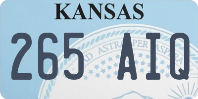 KS license plate 265AIQ
