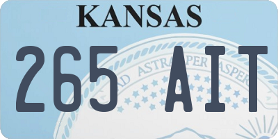 KS license plate 265AIT