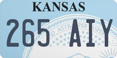 KS license plate 265AIY