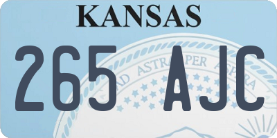 KS license plate 265AJC