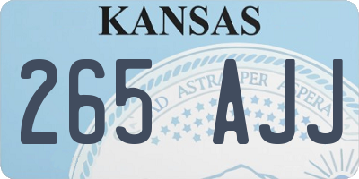 KS license plate 265AJJ