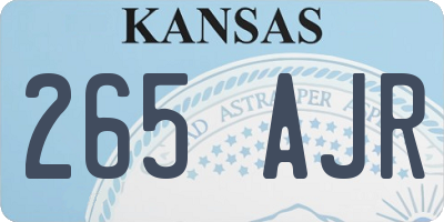 KS license plate 265AJR