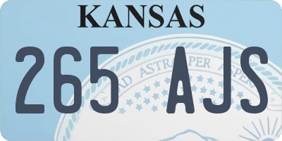 KS license plate 265AJS
